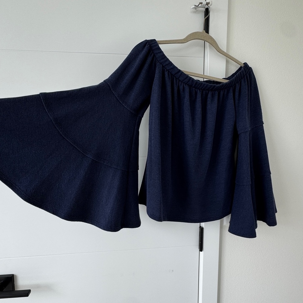 Go Couture Blue Off-the-Shoulder Sweater